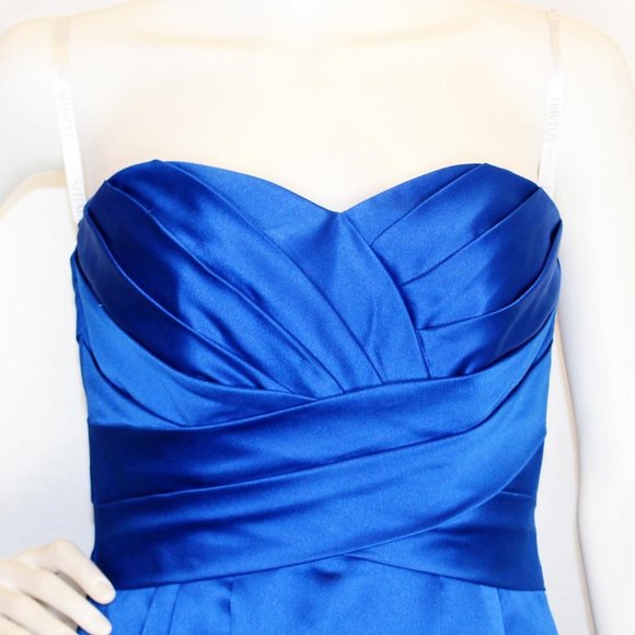 DAVID’S BRIDAL #41524 Royal Blue Strapless Formal Dress (Size 2) - Picture 2 of 5